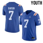 Youth Florida Gators #7 Duke Dawson NCAA Jordan Brand Royal Throwback Alternate Authentic Stitched College Football Jersey NKT6362PQ